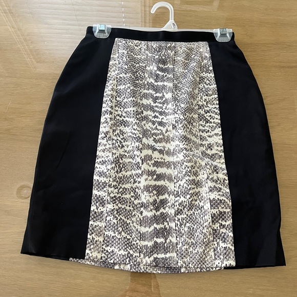 Jason Wu Satin Skirt, Black and Snake Pattern, NWT, Sz 2,All Products : American Fashion Style Bags On Sale